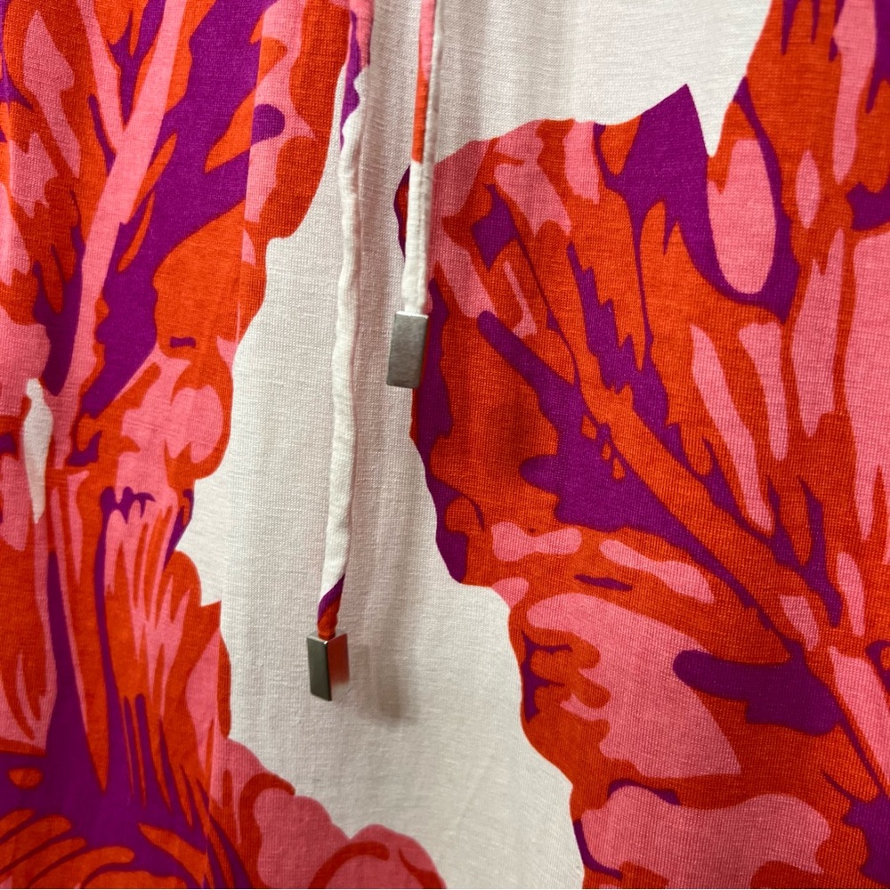 Banana Republic Milly Collection Chili Red Banana Leaf Silk Jersey Maxi Dress S - Picture 5 of 13